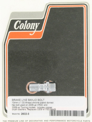 BRAKE LINE BANJO BOLT CHROME PLATED